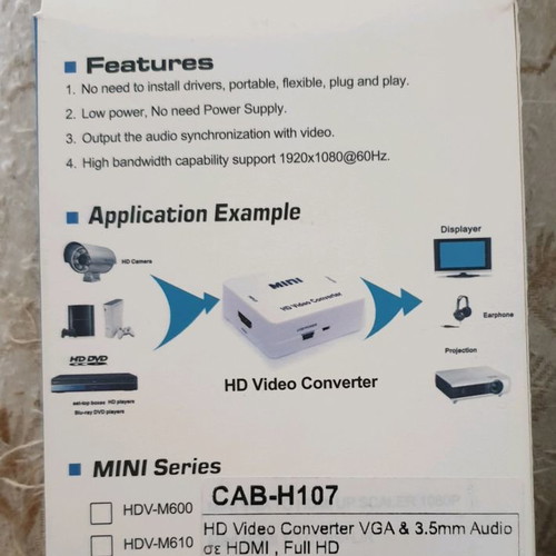 VGA to HDMI converter new with 3.5mm audio input