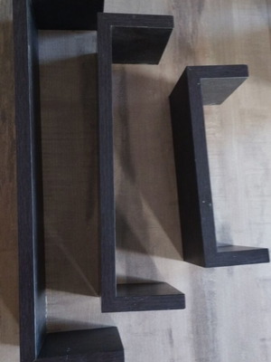 Wall shelves used, set of 3 with varied dimensions