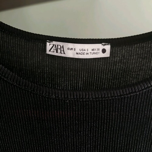 Zara women's bodysuit used, black rib knit, size S/M