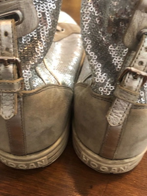 Hogan sneakers women's silver used size 39