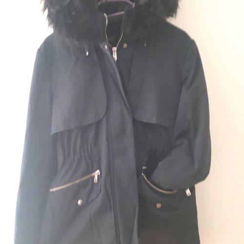 Zara winter jacket used, black and blue, size M