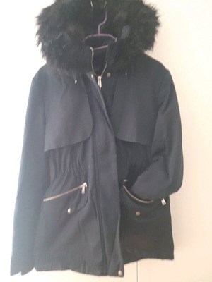 Zara winter jacket used, black and blue, size M