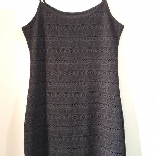 FB Sister Black Textured Midi Dress Size S Like New
