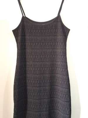 FB Sister Black Textured Midi Dress Size S Like New