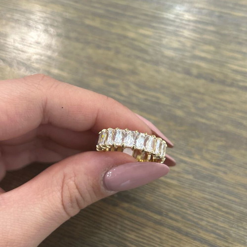 Sire rhinestone ring gold steel new