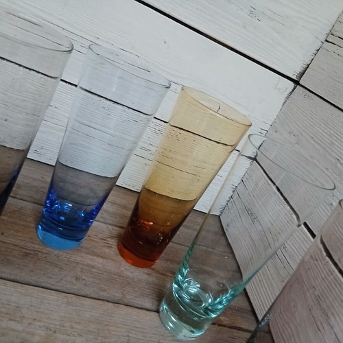 Max Verboeket K3 ‘Carnaval’ vintage longdrink glasses set of 5