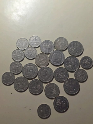 German marks used, set of 55 coins