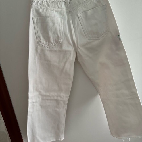 Zara white jeans with embroidered flower, like new, size S