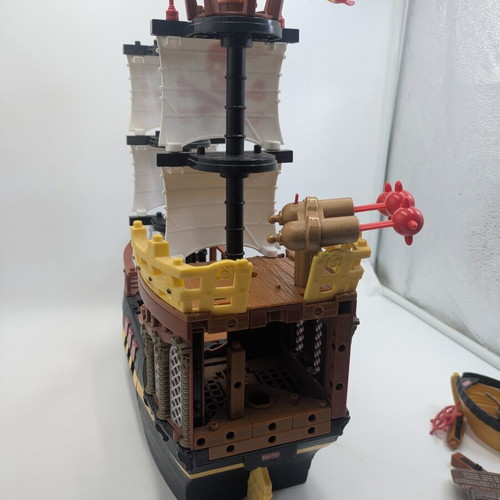 Fisher Price Imaginext Pirate Raider Ship used, some missing parts