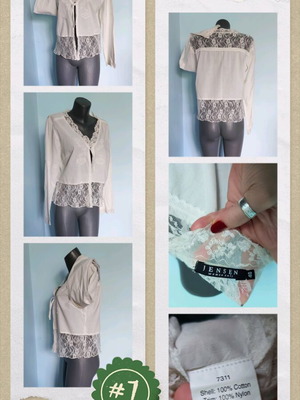 Jensen Women Only дантелена блуза като нова, L XL, бродерии, мъниста и пайети