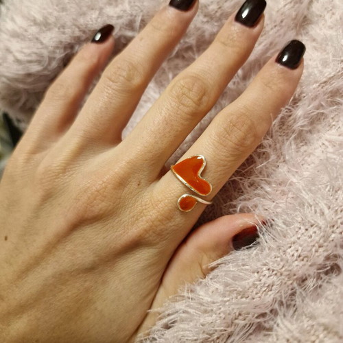 Heart ring with liquid glass new