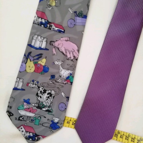 Unisex ties like new, colorful and purple, set of 2