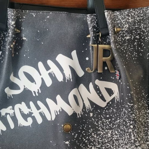 John Richmond shoulder bag like new, black with white letters