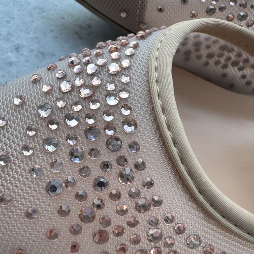 Sandals like new with rhinestones, size 36.5, beige and pink