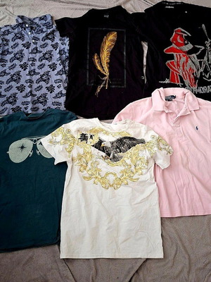Men's T-shirts S - M, black and white, new and like new