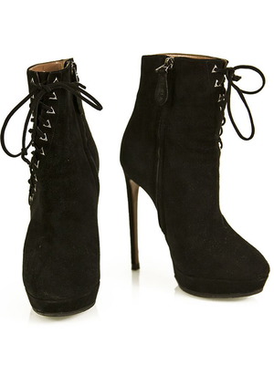 ALAIA black suede leather ankle booties used, size 37