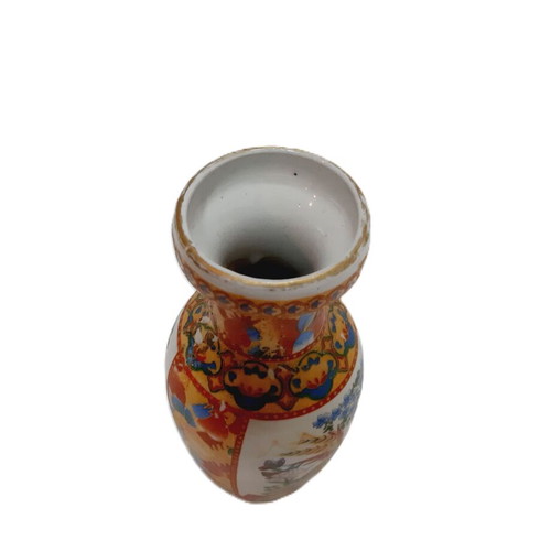 Chinese porcelain vase handpainted with birds and flowers, like new