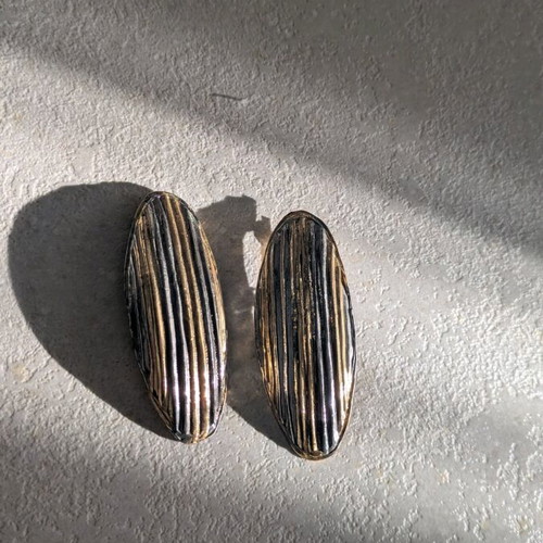 Earrings with clip vintage in gold and silver tones like new