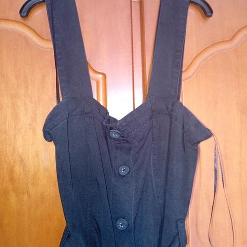 Zara long women's dress like new, black, buttoned, waist tie