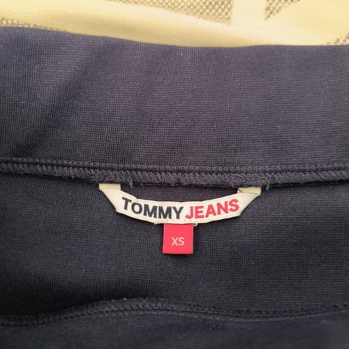 Tommy Hilfiger jeans midi skirt, blue, logo on both sides, cotton