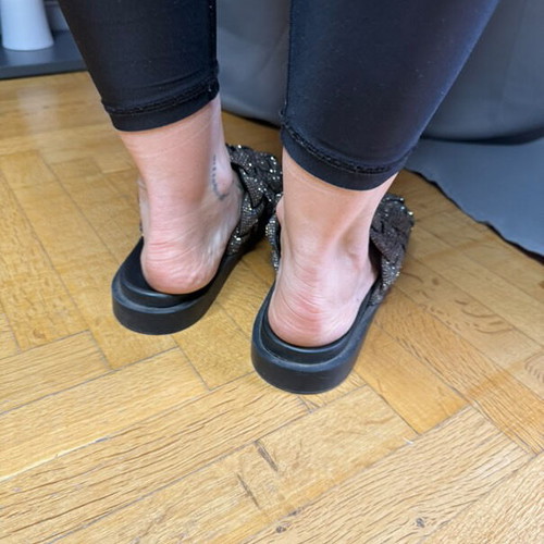 Kurt Geiger sandals with rhinestones new, size 39.5, black