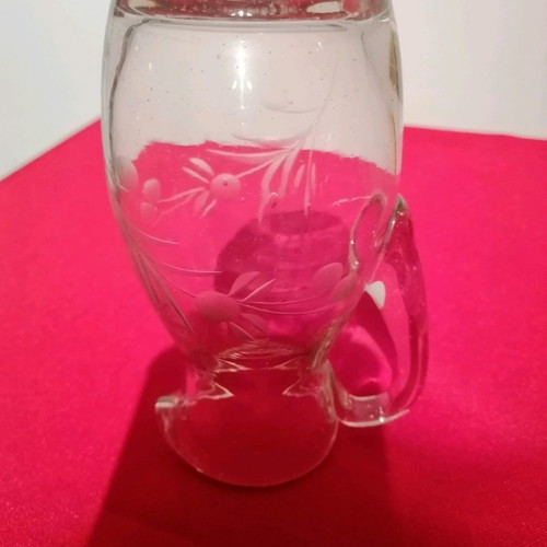 Crystal pitcher vintage small with engraved ears of wheat, like new