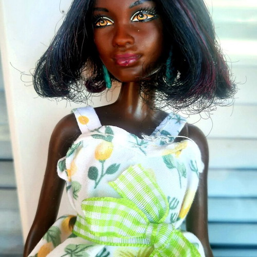Barbie Fashionistas Doll #25 Blue Brocade used