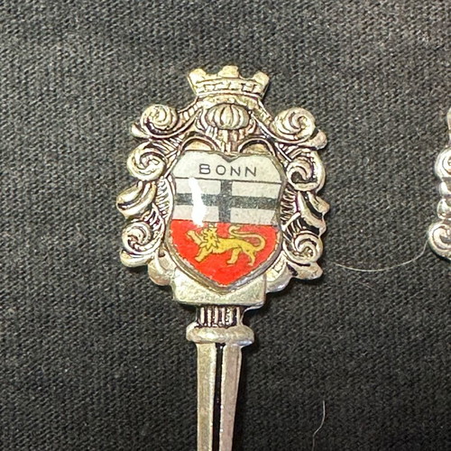 Souvenir spoons used, set of 3 European cities