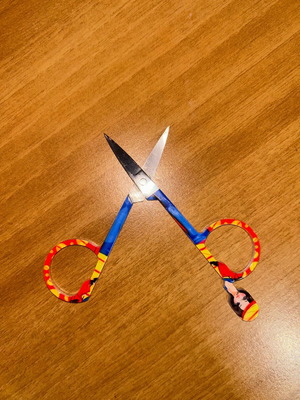 Children's scissors used, slightly oxidized