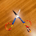 Children's scissors used, slightly oxidized