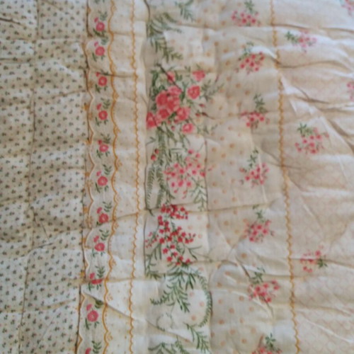 Woolen quilt vintage new with natural wool and cotton fabric