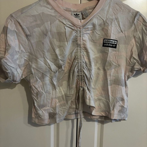 Adidas set leggings and top like new, grey and pink