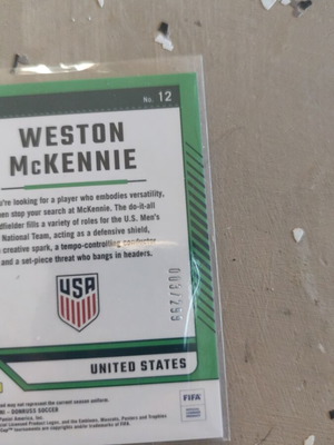 Mckennie collectible card like new with low numbering