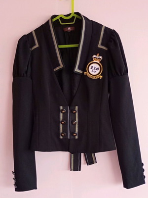 Black JLO jacket Small like new with buttons and bow at back
