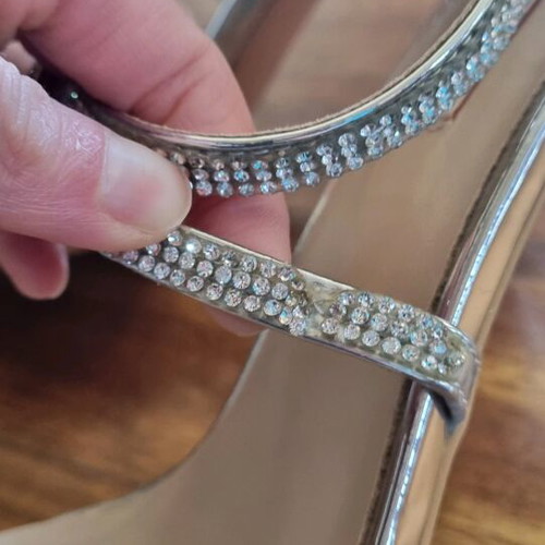 Nak silver high-heeled sandals used, size 36