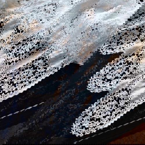 Покривка плетена на една кука използвана, ръчно изработена, правоъгълна 185x125 см