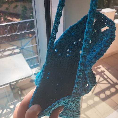 Handmade Blue Shoulder Bag like new with gift