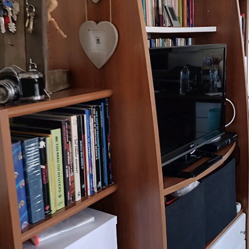 Neoset bookcase used with space for TV