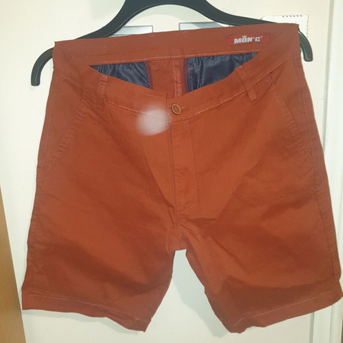 Mon'c bermuda shorts brick red new, size 36