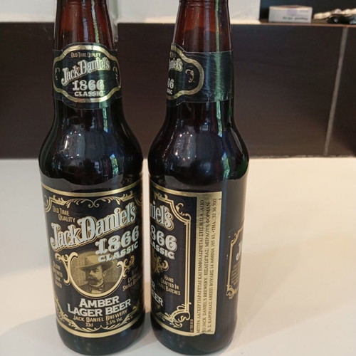 Jack Daniels 1866 Classic Amber Lager Beer vintage sealed bottles