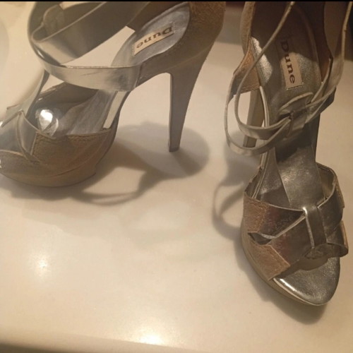 Dune platform sandals size 40, like new, grey