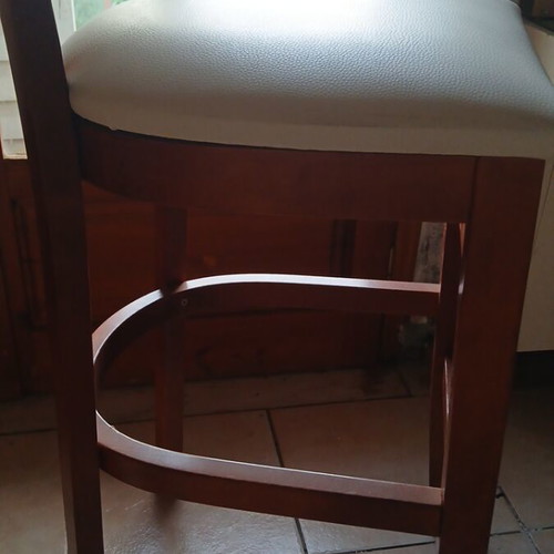 High walnut bar stool