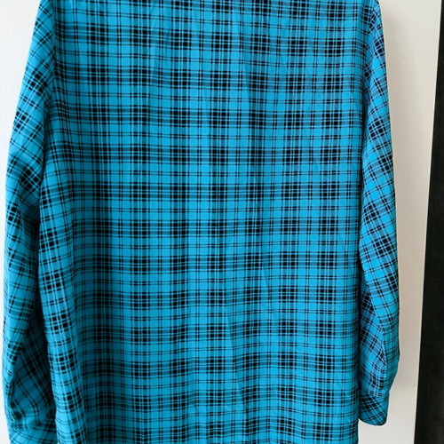 Women's checked long-sleeve shirt like new, black and blue, size M