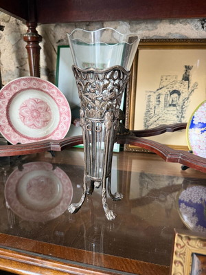 Old English vase like new with period glass and carvings
