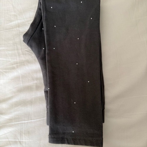 H&M leggings with fuzzy lining like new for girl 5-6 years, gray