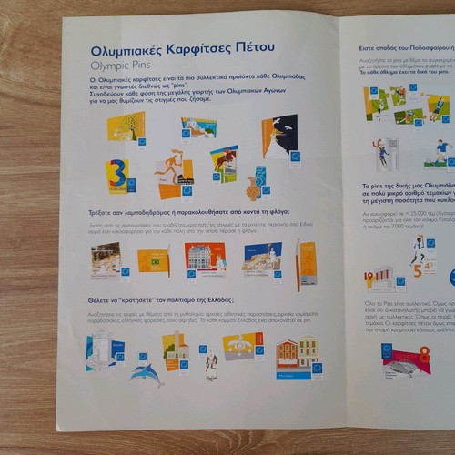 Athens 2004 Pin Catalog used, A4 triptych