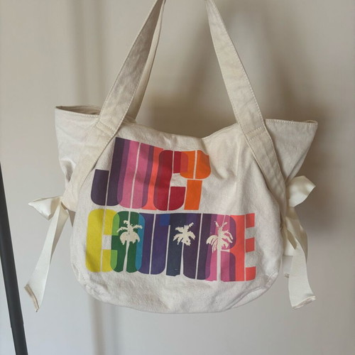 Juicy Couture canvas beach bag like new, beige, shoulder type