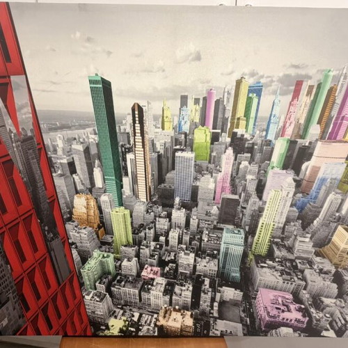 Canvas painting with NY New York theme like new