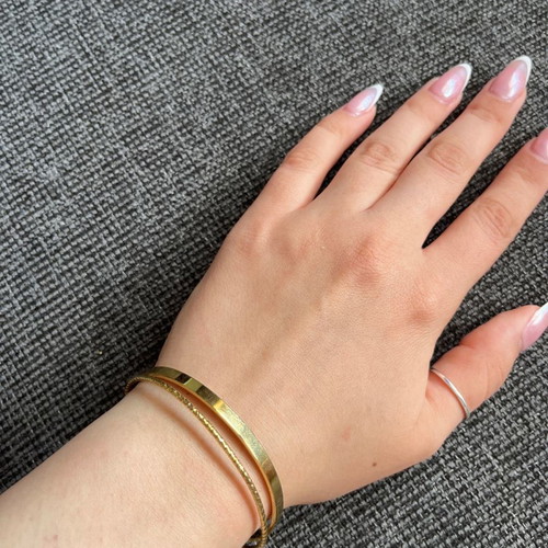 Gold stainless steel handcuff bracelet new
