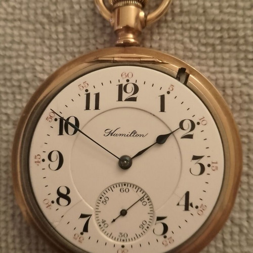 Hamilton 992 pocket watch used, collectible railroad model